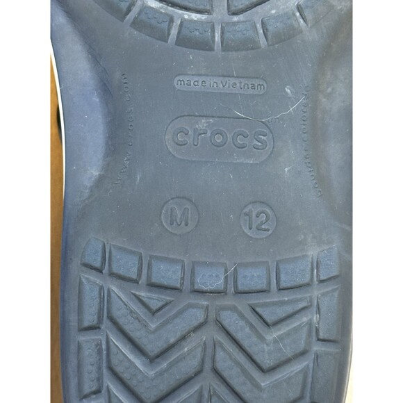 Crocs Crocband Flip Flops Sandals Mens 12 Navy Blue And White - Picture 6 of 10